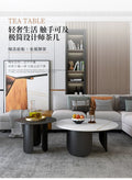 Modern minimalist designer slate coffee table small apartment for home high and low table living room iron round coffee table set