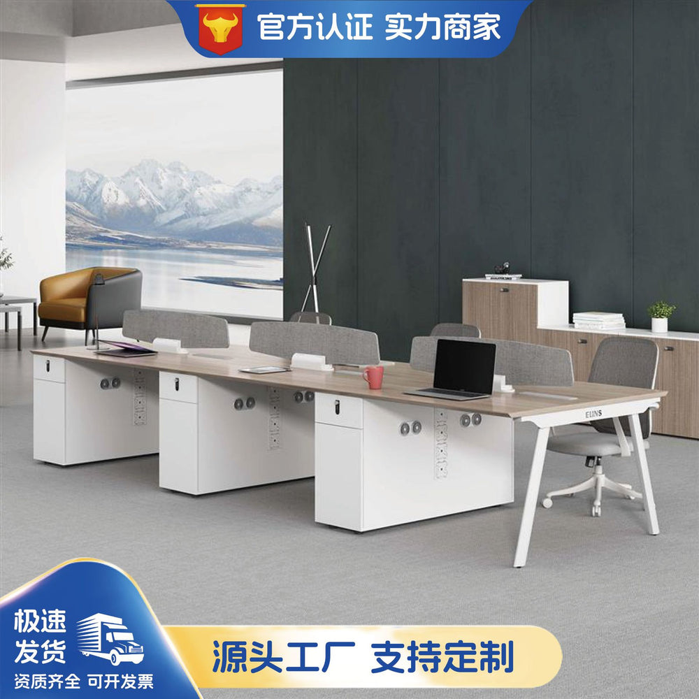 Office desk and chair set - minimalist modern design - available in 4, 6, and 8-seater configurations - ideal for staff, office workstations, and manager's desks