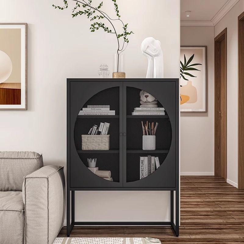 Iron sideboard storage wall storage iron cabinet kitchen living room wine cabinet modern casual tea storage drawer cabinet