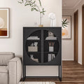 Iron sideboard storage wall storage iron cabinet kitchen living room wine cabinet modern casual tea storage drawer cabinet