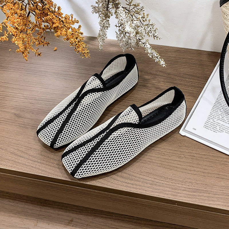 Plus size women's casual flats for cross-border e-commerce: new 2026 summer collection - breathable mesh, lightweight, outdoor wear, casual sandals - in stock