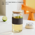 Amazon cross-border coke cup with straw, bamboo lid, juice cold drink cup, ins style glass water cup, personalized