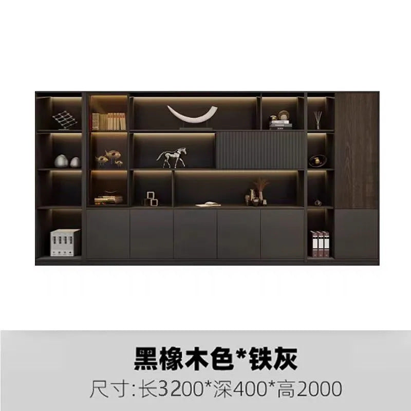 Office bookcase boss background cabinet file cabinet wooden information cabinet storage storage wall floor cabinet