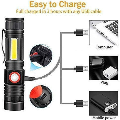 Cross-border XHP50 flashlight, zoom power display USB charging strong light flashlight T6 flashlight