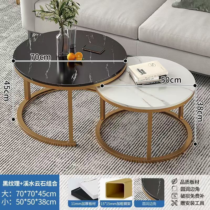 Coffee table living room home round table small apartment light luxury minimalist sofa tea table modern 2025 new balcony table
