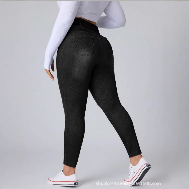 new arrivals: plus-size women's high-waisted, tummy-control, slimming, four-way stretch jeans for , , and european & american markets