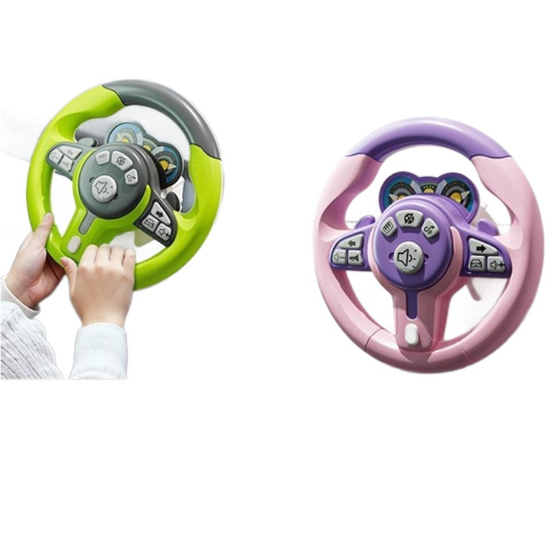 Kids' steering wheel toy - simulated driving, car seat back entertainment, baby soothing, multifunctional early education learning machine