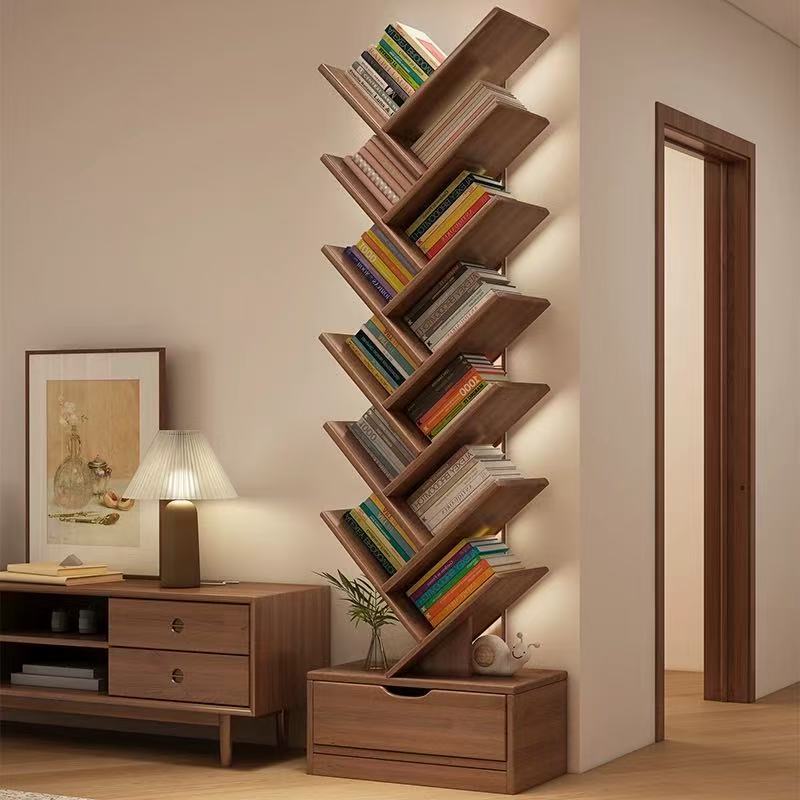 New tree-shaped bookshelf floor stand corner shelf creative kids' living room small bookcase