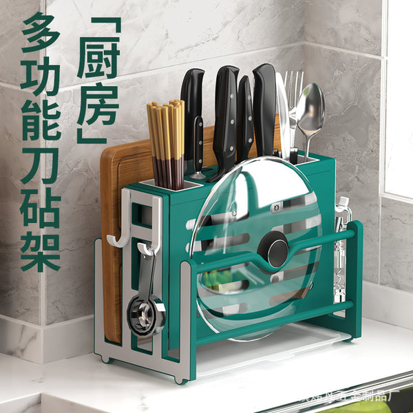 Multifunctional Kitchen Shelf Kitchen Knife Holder Kitchen Cutting Board Holder Pot Lid Holder Drain Storage Rack Kitchen Storage Rack
