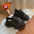 Dad shoes for women 2026fall and winternew arrivalfleece-linedthick soleheight-increasing sneakerseasiest for matchcasualwhite shoesheattech cotton shoes