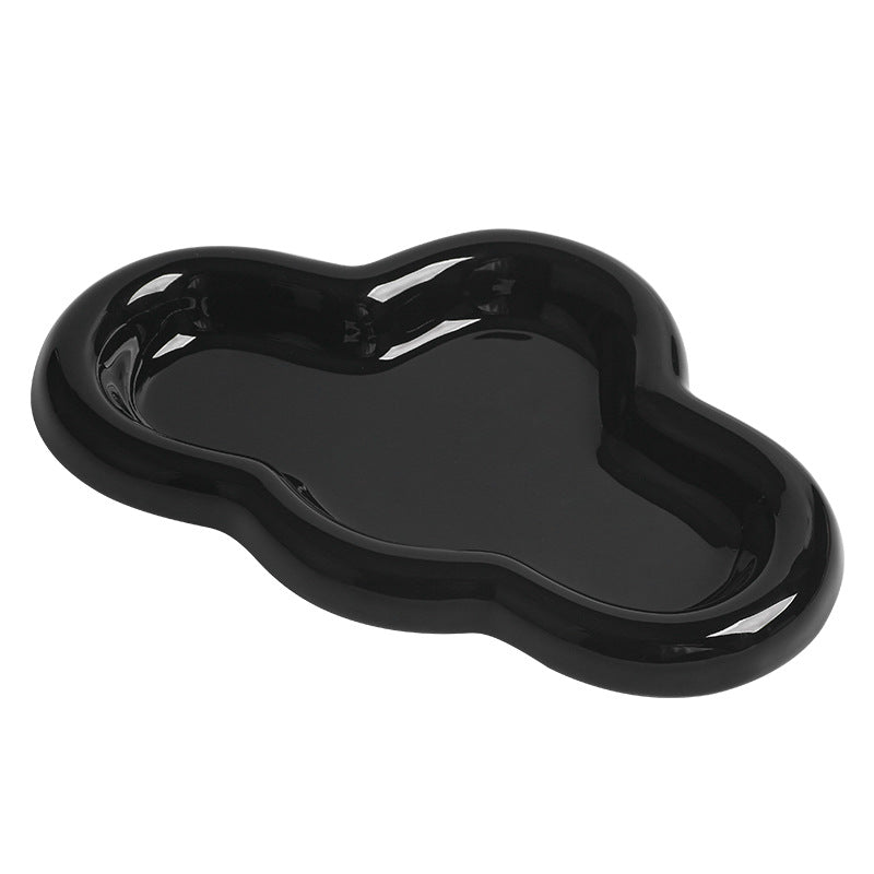 Ins creative t-shaped ceramic display plate entrance jewelry desktop storage ceramic plate props popular style tray