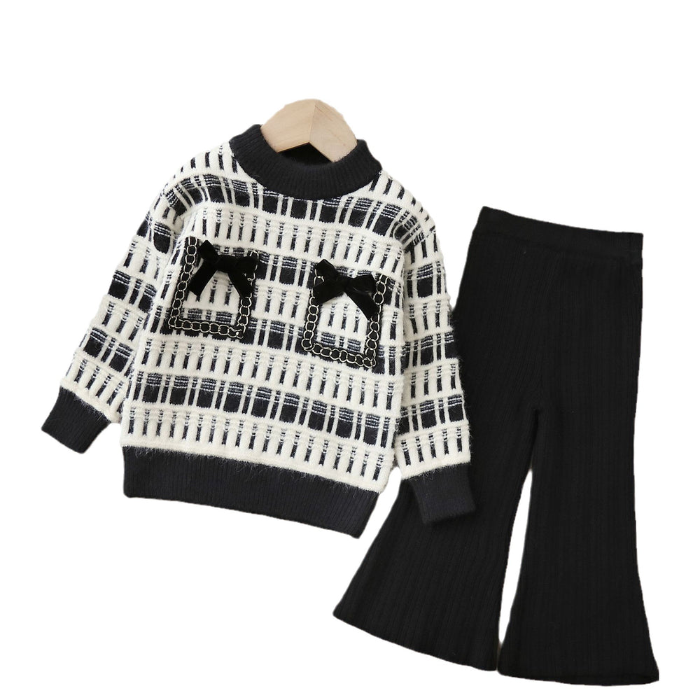 Girls' knitted sweater set - new autumn/winter  collection - chanel-inspired style - cardigan & knitwear set