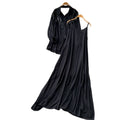 French lazy style heavy industry embroidered beaded lapel shirt suspender dress for women 2026autumtwo-piece setelegantslimming look