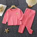 Kids' thermal underwear set - boys' and girls' fleece-lined base layer top and bottoms - autumn/winter pajamas for toddlers and big kids - baby's warm home wear