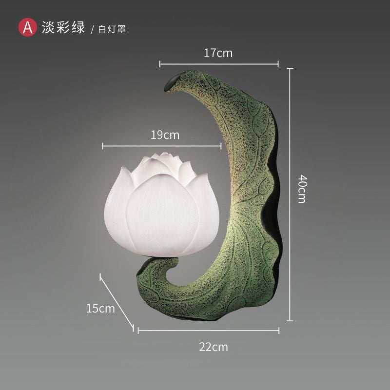 Creative new chinoiserie wall lamp tv wall corridor aisle courtyard balcony bedroom bedside lamp stairs lotus wall lamp