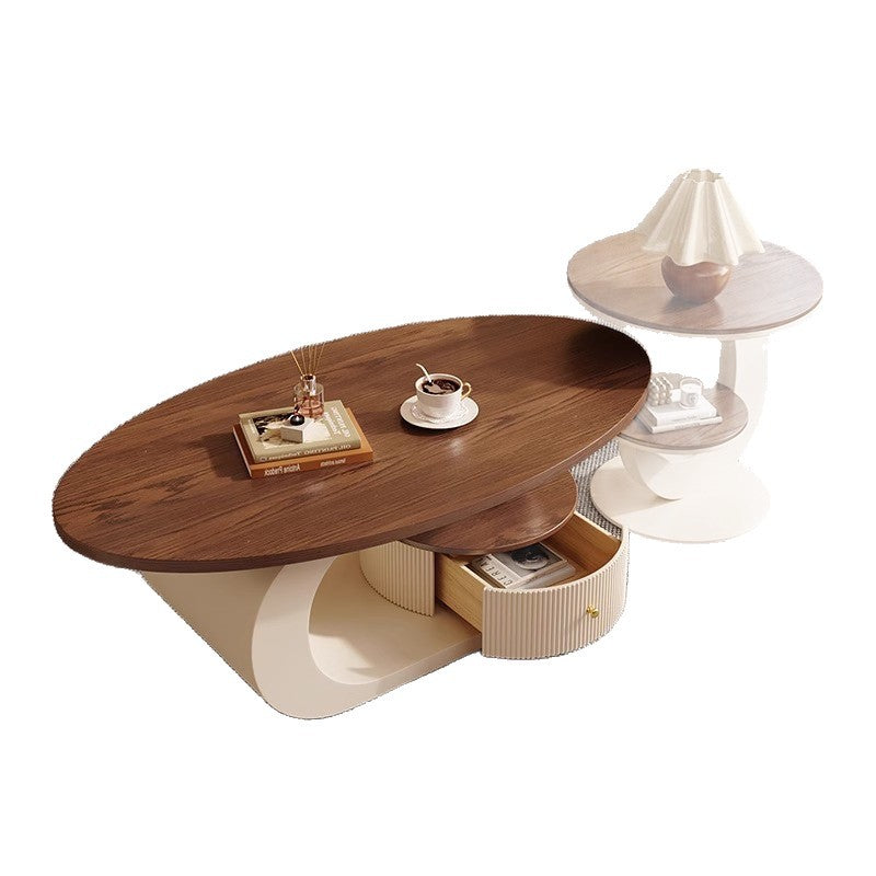 Medieval style wooden coffee table wabi-sabi style frenchretrofor home living room small apartment designer classy sense tea table
