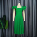 Am030117spring & fall purple square neck dress eleganceelegantcasualwork clothingpleated skirt dresses