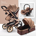 Baby stroller, 2-way high view, convertible (sitting/reclining), lightweight, foldable, shock-absorbing, newborn infant toddler pushchair