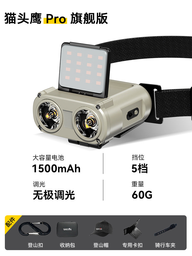Walson owl pro night fishing strong light headlight induction charging fishing special long battery life cap clip light lighting
