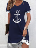 wholesale women's short-sleeved dresses, fashionable women's dresses for spring, summer, and autumn, new cross-border printed designs