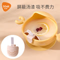 Baby elephant snack bowl - portable, spill-proof kids' meal set for on-the-go: includes fruit cup and silicone feeding plate for baby food
