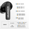 Monst mqt50 wireless bluetooth gaming headphones - in-ear, noise-canceling, sports music, high-fidelity audio, long battery life