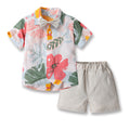 children's clothing boys' shirts spring and summer beach style floral shirt short-sleeved suit vacation summer floral shirt boys