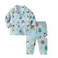 Source factory cross-border new product kidssuitstripesshirt pajamas two-piece set christmas kids pajamas home clothes