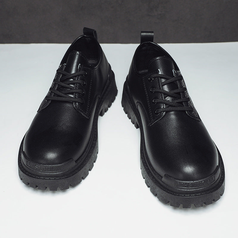 Boots men's shoes spring black men's leather shoes men's trendy british style handsome business formal wear casual trendy shoes