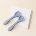 Kids' silicone fork and spoon set - baby food feeding utensils, infant training set, wholesale baby & maternity supplies