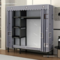 Simple wardrobe for home bedroom steel frame thickened and thickened steel pipe assembled cloth wardrobe rental room strong and durable cabinet