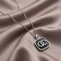 Accessible luxurystylishfashion copper inlaid zirconium drop oil geometric necklace for women easiest for matchelegant non-fading elegant clavicle chain jewelry