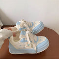 Breathable bear sneakers women's  new summer thick solewhite shoes with skirt easiest for match bread shoes