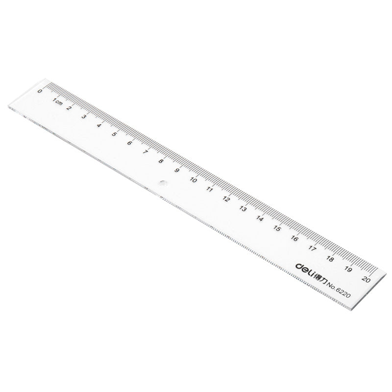 Deli plastic ruler 20/30/40/50/60cm student office drawing transparent scale ruler ruler wholesale