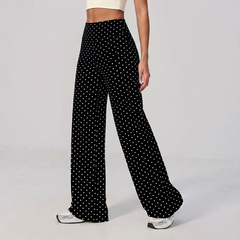 new arrival polka dot yoga clothes suit polyester printing deep v high elastic stereo fitness sports suit