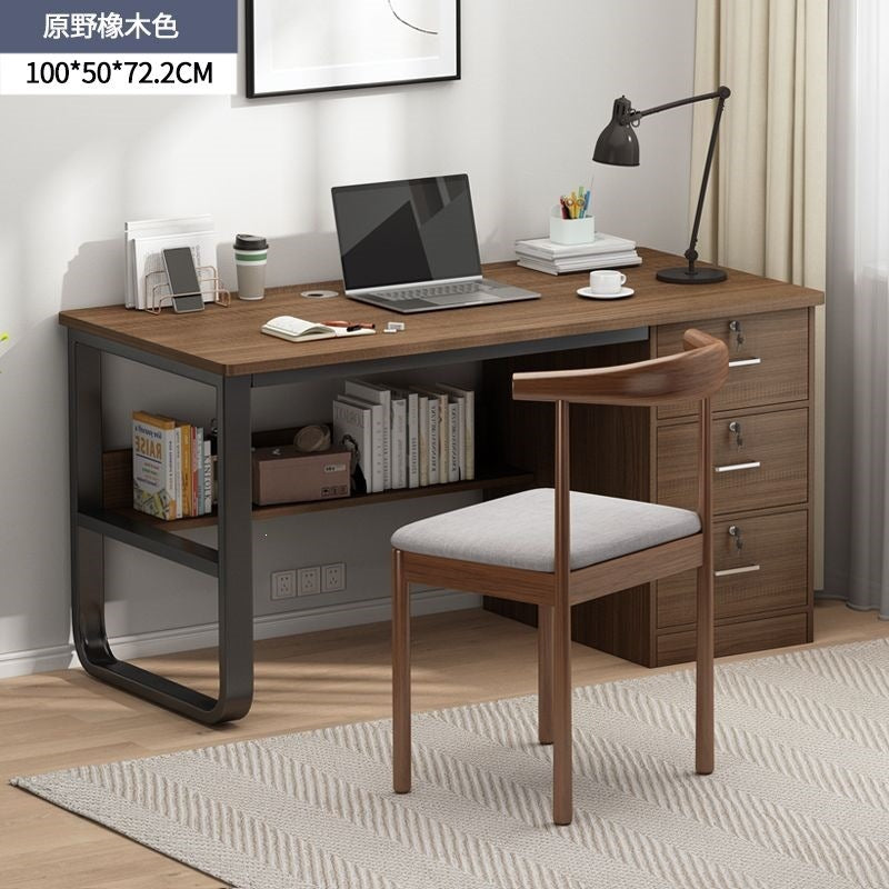 Office desk desktop home bedroom desk office desk boss table simple rental house with drawer computer desk no