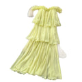 French halter sleeveless ruffle dress women's summer korean style high waist tiered dress vacation chic maxi dress
