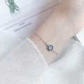 Silver devil's eye bracelet women's european and american cross-border ins micro-inlaid zircon blue eyes inlaid hand jewelry wholesale