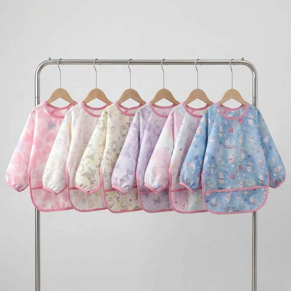 kidslong sleeveswaterproof smock eating bib infant anti-dirty clothing food supplement apron children's painting bib