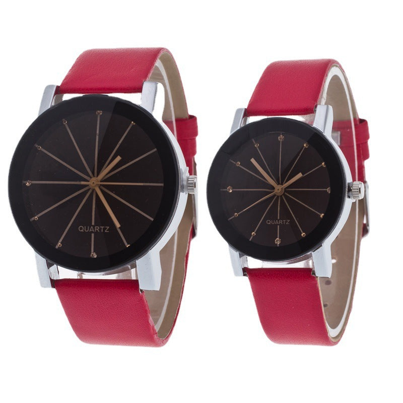 Wholesale leather belt couple watches - speckled leather strap watch set - women's fashionable and unique wristwatches - suitable for students and more