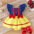 Children's clothing cross-border european and american girls blue red yellow flying sleeve dress children's clothing khaki