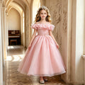 New arrival: children's formal dress - bubble shoulder wedding dress, princess style, flower girl performance dress