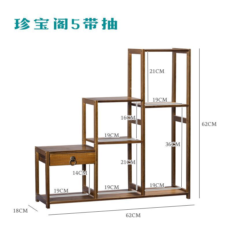 Desktop bogu rack solid wood chinoiserie small tea ornaments tea set purple clay pot multi-layer storage rack duobao pavilion