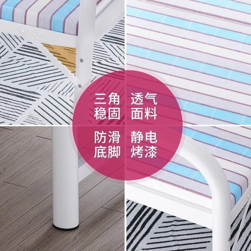 Folding bed sheets for home use, simple bed, office nap tool, dormitory lunch break, small bed, rental house, adult iron bed