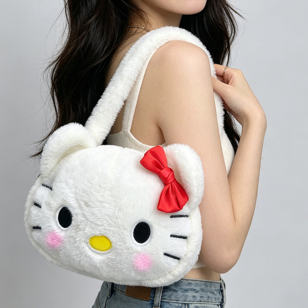 Cartoon plush crossbody bag: instantly turn heads and dominate the scene! overflowing with girly charm, it's irresistibly cute