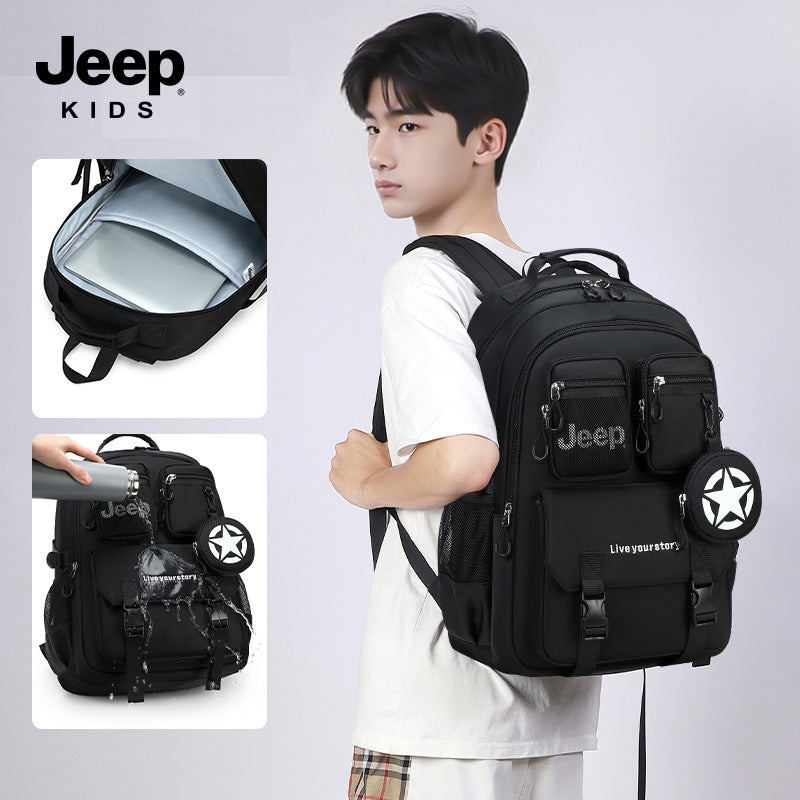 Jeep boys' backpack - new 2026 model for elementary school students (grades 3-6) - lightweight, spine-protecting school bag for girls and boys