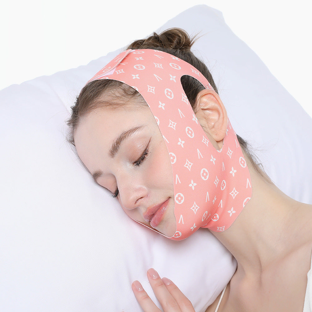V303 pink sculpting v-face double chin lifting firming face sculpting beauty mask sleep face sculpting women's v-face mask