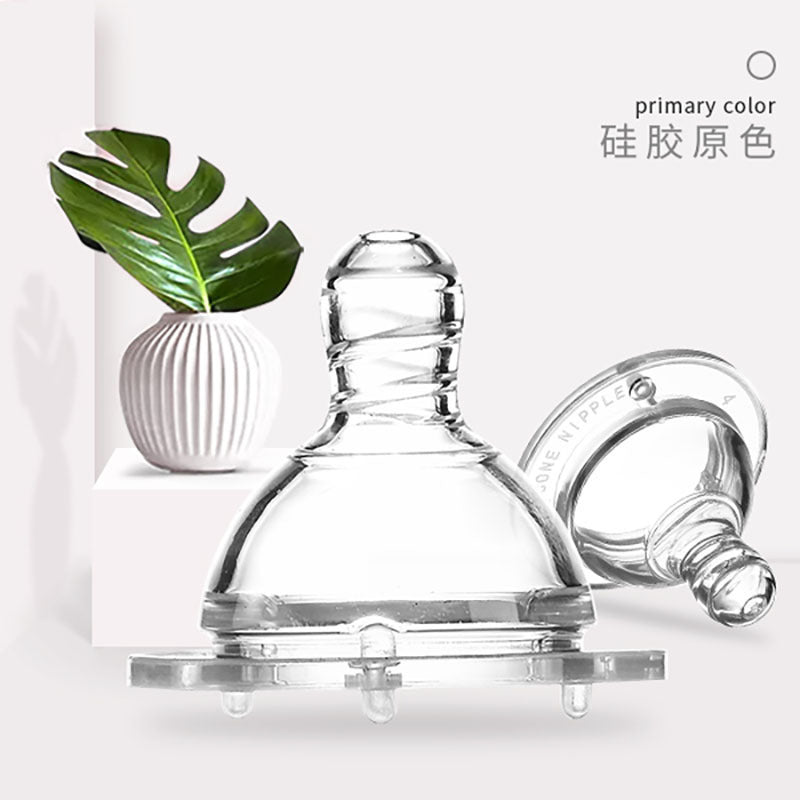 Wide-neck silicone baby pacifier with cross-cut hole, s/m, single box packaging