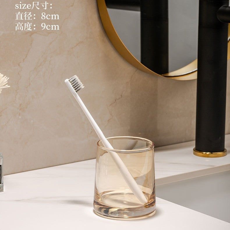 Glass mouthwash cup minimalist toothbrush cup couple's home toothbrushing cup set hotel guest room wash cup toothbrush cup