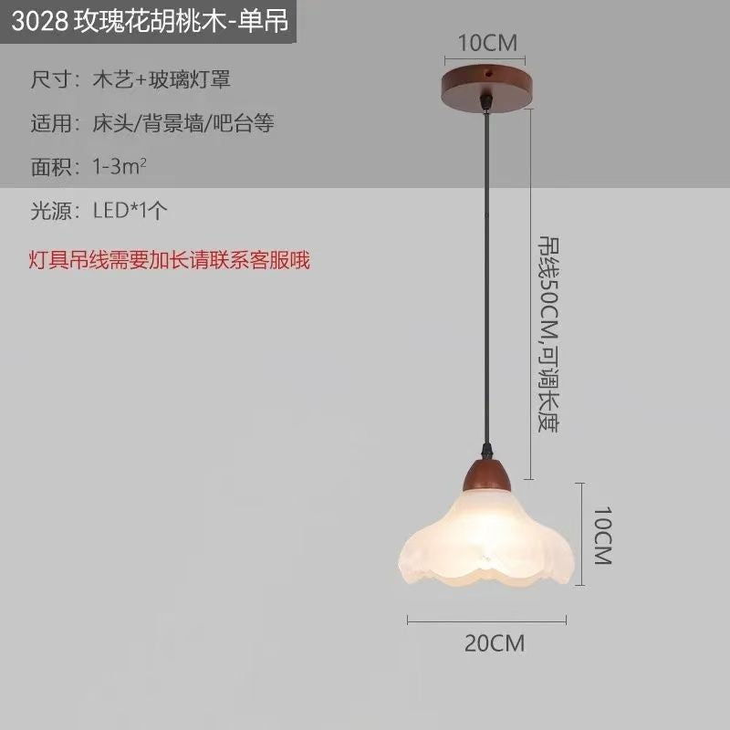 Medieval style lamps bedroom bedside small chandelier bedside table retro restaurant aisle new chinoiserie single head long hanging lamp
